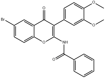 N-[6-bromo-3-(3,4-dimethoxyphenyl)-4-oxochromen-2-yl]benzamide Structural