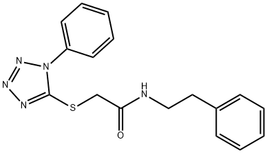 N-(2-phenylethyl)-2-(1-phenyltetrazol-5-yl)sulfanylacetamide Structural