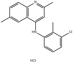 N-(3-chloro-2-methylphenyl)-2,6-dimethylquinolin-1-ium-4-amine chloride Structural