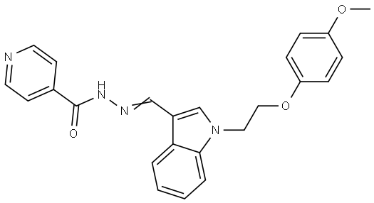 N-[(E)-[1-[2-(4-methoxyphenoxy)ethyl]indol-3-yl]methylideneamino]pyridine-4-carboxamide Structural
