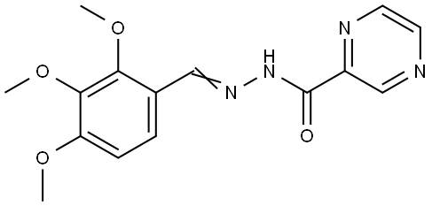 N-[(E)-(2,3,4-trimethoxyphenyl)methylideneamino]pyrazine-2-carboxamide Structural