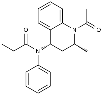 N-[(2R,4S)-1-acetyl-2-methyl-3,4-dihydro-2H-quinolin-4-yl]-N-phenylpropanamide Structural
