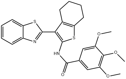 N-[3-(1,3-benzothiazol-2-yl)-4,5,6,7-tetrahydro-1-benzothiophen-2-yl]-3,4,5-trimethoxybenzamide Structural