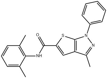 N-(2,6-dimethylphenyl)-3-methyl-1-phenylthieno[2,3-c]pyrazole-5-carboxamide Structural