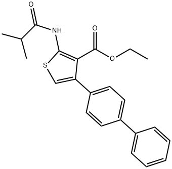 ethyl 2-(2-methylpropanoylamino)-4-(4-phenylphenyl)thiophene-3-carboxylate Structural