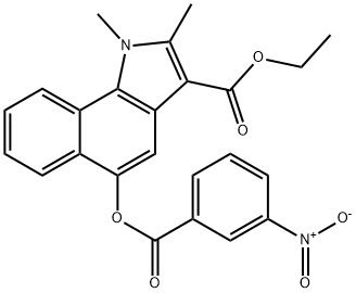 ethyl 1,2-dimethyl-5-(3-nitrobenzoyl)oxybenzo[g]indole-3-carboxylate Structural
