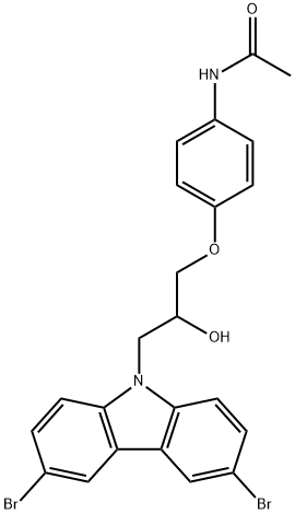 N-[4-[3-(3,6-dibromocarbazol-9-yl)-2-hydroxypropoxy]phenyl]acetamide Structural