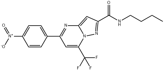N-butyl-5-(4-nitrophenyl)-7-(trifluoromethyl)pyrazolo[1,5-a]pyrimidine-2-carboxamide Structural