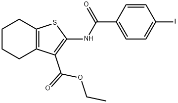 ethyl 2-[(4-iodobenzoyl)amino]-4,5,6,7-tetrahydro-1-benzothiophene-3-carboxylate Structural