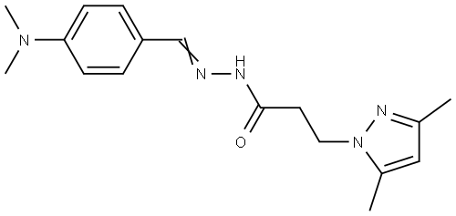 N-[(E)-[4-(dimethylamino)phenyl]methylideneamino]-3-(3,5-dimethylpyrazol-1-yl)propanamide Structural