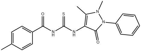 N-[(1,5-dimethyl-3-oxo-2-phenylpyrazol-4-yl)carbamothioyl]-4-methylbenzamide Structural