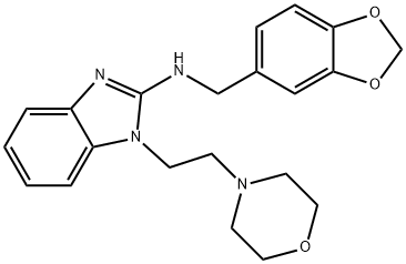 N-(1,3-benzodioxol-5-ylmethyl)-1-(2-morpholin-4-ylethyl)benzimidazol-2-amine Structural