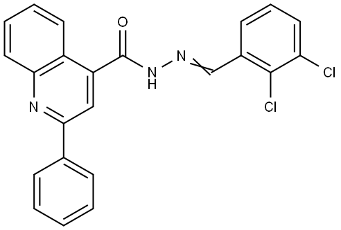 N-[(E)-(2,3-dichlorophenyl)methylideneamino]-2-phenylquinoline-4-carboxamide Structural