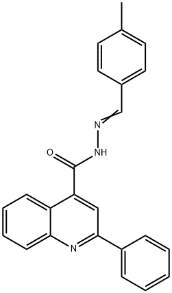 N-[(E)-(4-methylphenyl)methylideneamino]-2-phenylquinoline-4-carboxamide Structural