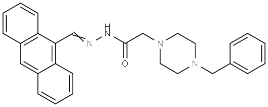 N-[(E)-anthracen-9-ylmethylideneamino]-2-(4-benzylpiperazin-1-yl)acetamide Structural