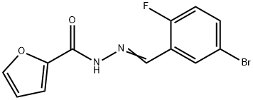 N-[(E)-(5-bromo-2-fluorophenyl)methylideneamino]furan-2-carboxamide Structural