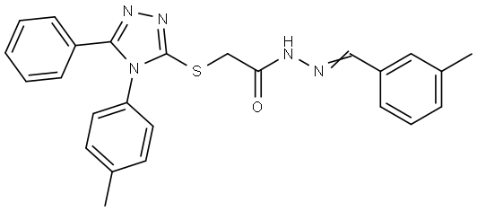 N-[(E)-(3-methylphenyl)methylideneamino]-2-[[4-(4-methylphenyl)-5-phenyl-1,2,4-triazol-3-yl]sulfanyl]acetamide Structural