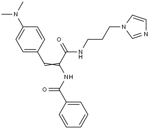 N-[(E)-1-[4-(dimethylamino)phenyl]-3-(3-imidazol-1-ylpropylamino)-3-oxoprop-1-en-2-yl]benzamide Structural