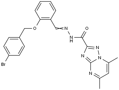 N-[(E)-[2-[(4-bromophenyl)methoxy]phenyl]methylideneamino]-5,7-dimethyl-[1,2,4]triazolo[1,5-a]pyrimidine-2-carboxamide Structural