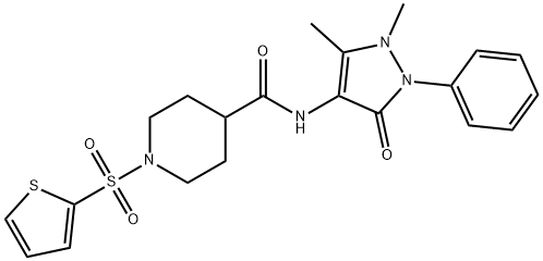 N-(1,5-dimethyl-3-oxo-2-phenylpyrazol-4-yl)-1-thiophen-2-ylsulfonylpiperidine-4-carboxamide Structural