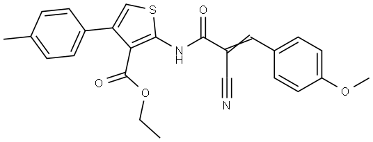 ethyl 2-[[(E)-2-cyano-3-(4-methoxyphenyl)prop-2-enoyl]amino]-4-(4-methylphenyl)thiophene-3-carboxylate Structural