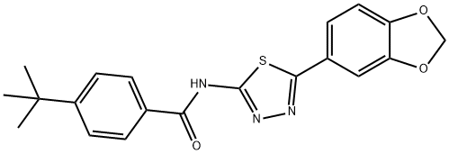 N-[5-(1,3-benzodioxol-5-yl)-1,3,4-thiadiazol-2-yl]-4-tert-butylbenzamide Structural