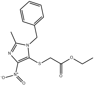ethyl 2-(3-benzyl-2-methyl-5-nitroimidazol-4-yl)sulfanylacetate Structural