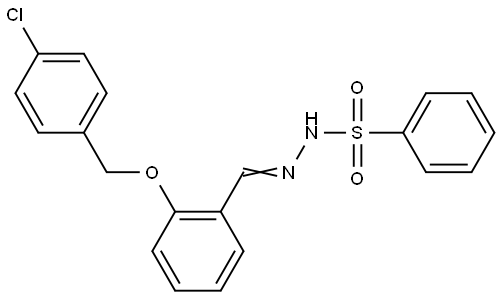 N-[(E)-[2-[(4-chlorophenyl)methoxy]phenyl]methylideneamino]benzenesulfonamide Structural