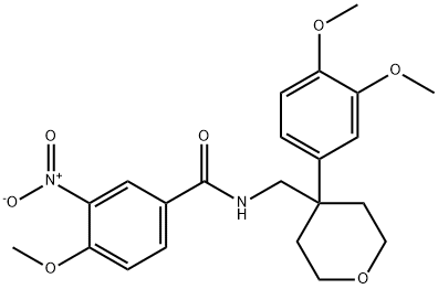 N-[[4-(3,4-dimethoxyphenyl)oxan-4-yl]methyl]-4-methoxy-3-nitrobenzamide Structural