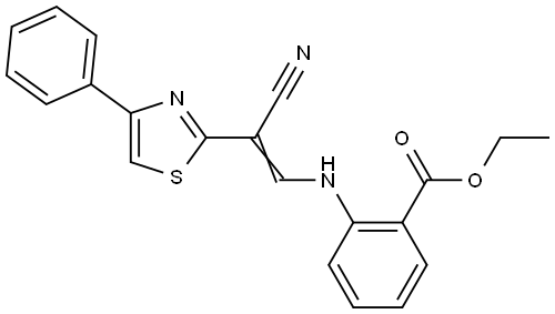 ethyl 2-[[(Z)-2-cyano-2-(4-phenyl-1,3-thiazol-2-yl)ethenyl]amino]benzoate Structural