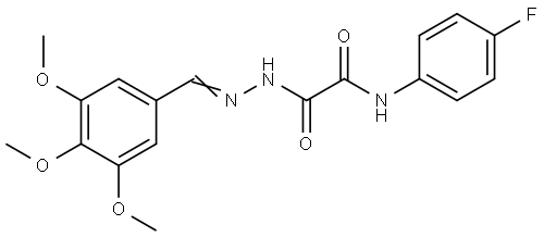N-(4-fluorophenyl)-N'-[(E)-(3,4,5-trimethoxyphenyl)methylideneamino]oxamide Structural