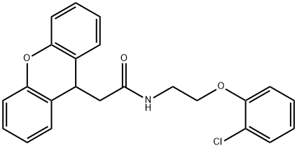 N-[2-(2-chlorophenoxy)ethyl]-2-(9H-xanthen-9-yl)acetamide Structural