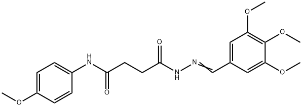 N-(4-methoxyphenyl)-N'-[(E)-(3,4,5-trimethoxyphenyl)methylideneamino]butanediamide Structural