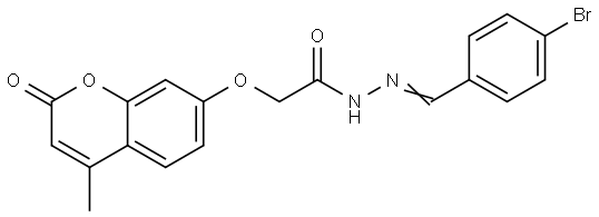 N-[(E)-(4-bromophenyl)methylideneamino]-2-(4-methyl-2-oxochromen-7-yl)oxyacetamide Structural