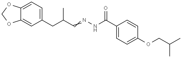 N-[(E)-[3-(1,3-benzodioxol-5-yl)-2-methylpropylidene]amino]-4-(2-methylpropoxy)benzamide Structural