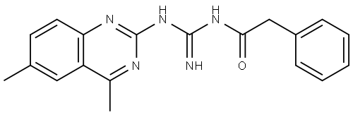 N-[amino-[(4,6-dimethylquinazolin-2-yl)amino]methylidene]-2-phenylacetamide Structural