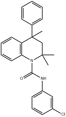 N-(3-chlorophenyl)-2,2,4-trimethyl-4-phenyl-3H-quinoline-1-carboxamide Structural
