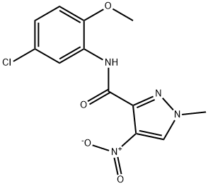 N-(5-chloro-2-methoxyphenyl)-1-methyl-4-nitropyrazole-3-carboxamide Structural