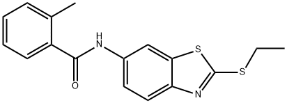 N-(2-ethylsulfanyl-1,3-benzothiazol-6-yl)-2-methylbenzamide Structural