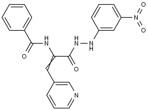 N-[(E)-3-[2-(3-nitrophenyl)hydrazinyl]-3-oxo-1-pyridin-3-ylprop-1-en-2-yl]benzamide Structural