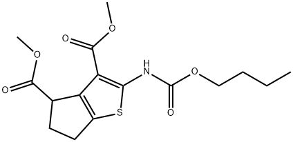 dimethyl 2-(butoxycarbonylamino)-5,6-dihydro-4H-cyclopenta[b]thiophene-3,4-dicarboxylate Structural