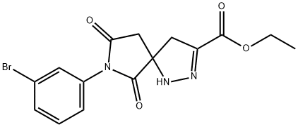 ethyl 7-(3-bromophenyl)-6,8-dioxo-1,2,7-triazaspiro[4.4]non-2-ene-3-carboxylate Structural