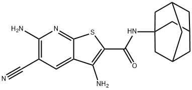N-(1-adamantyl)-3,6-diamino-5-cyanothieno[2,3-b]pyridine-2-carboxamide Structural