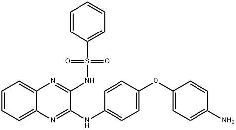 N-[3-[4-(4-aminophenoxy)anilino]quinoxalin-2-yl]benzenesulfonamide Structural