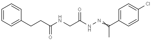 N-[2-[(2Z)-2-[1-(4-chlorophenyl)ethylidene]hydrazinyl]-2-oxoethyl]-3-phenylpropanamide Structural