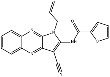 N-(3-cyano-1-prop-2-enylpyrrolo[3,2-b]quinoxalin-2-yl)furan-2-carboxamide Structural