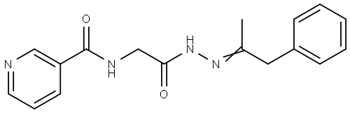 N-[2-oxo-2-[(2E)-2-(1-phenylpropan-2-ylidene)hydrazinyl]ethyl]pyridine-3-carboxamide Structural