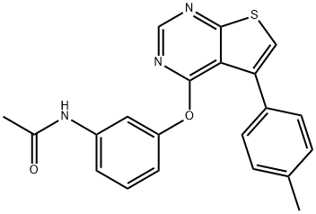 N-[3-[5-(4-methylphenyl)thieno[2,3-d]pyrimidin-4-yl]oxyphenyl]acetamide Structural