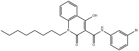 N-(3-bromophenyl)-4-hydroxy-1-octyl-2-oxoquinoline-3-carboxamide Structural