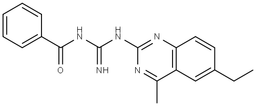 N-[amino-[(6-ethyl-4-methylquinazolin-2-yl)amino]methylidene]benzamide Structural